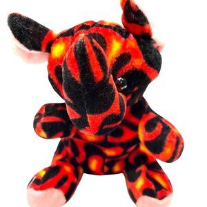 Kellytoy Flame Pattern Plush Elephant 7" Polyester Fiber Stuffed Animal Toy 53h